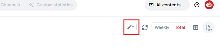 The AI button in the Proof of Play toolbar