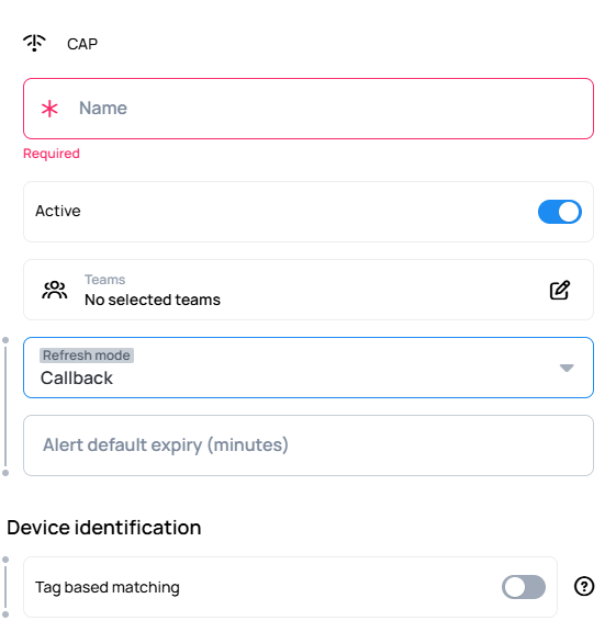 CAP Callback Mode Configuration