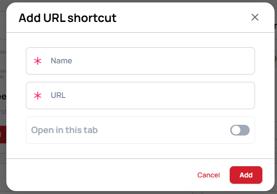 Add URL shortcut