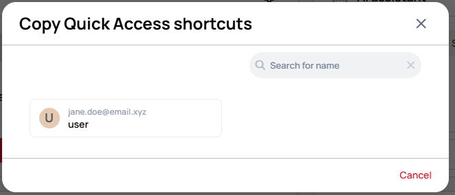 Copy Quick Access shortcuts