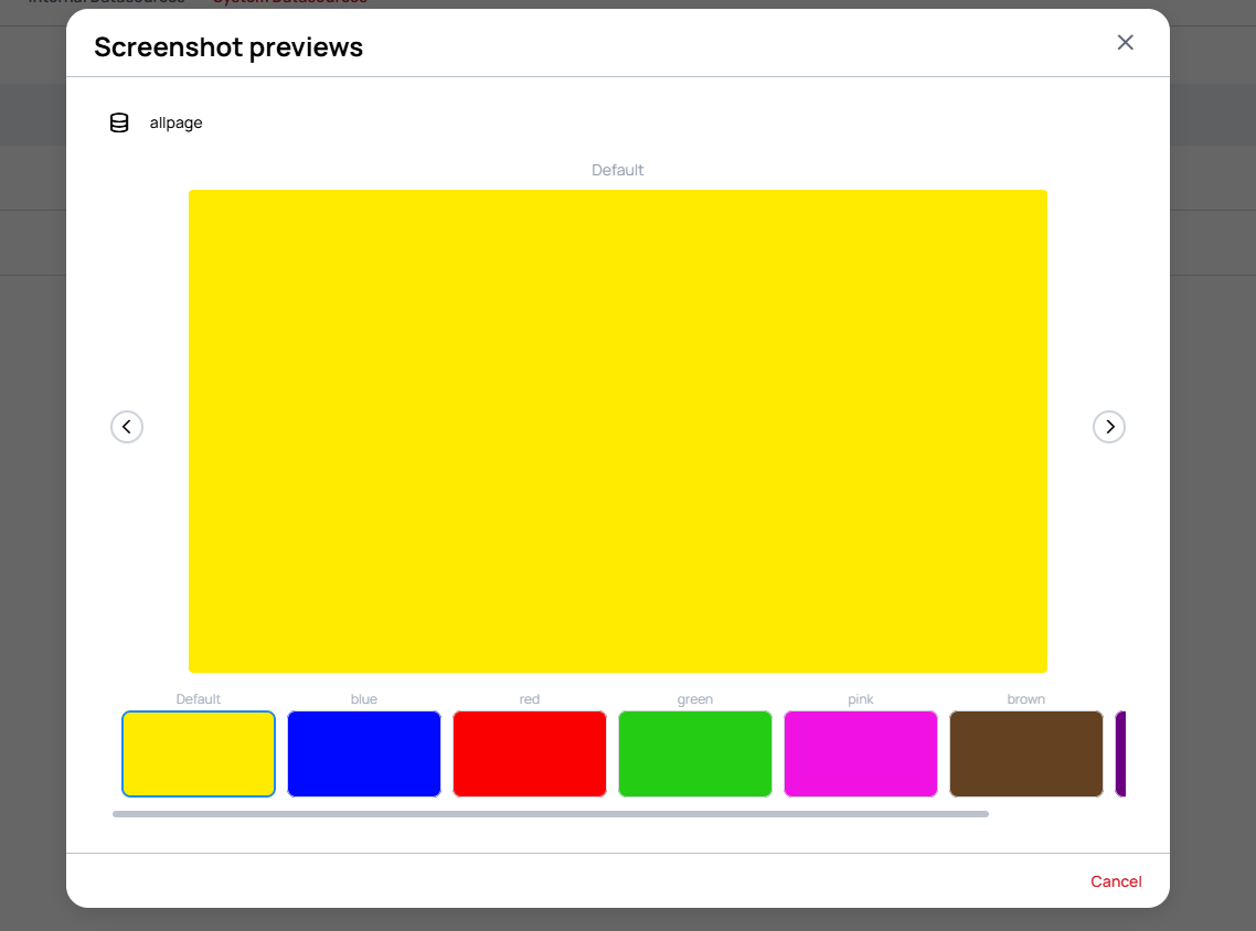Screenshot Previews Modal